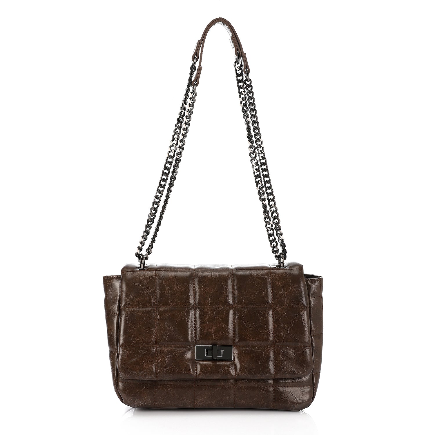 LID-DVTV-005 Leather Metal Shoulder Bag