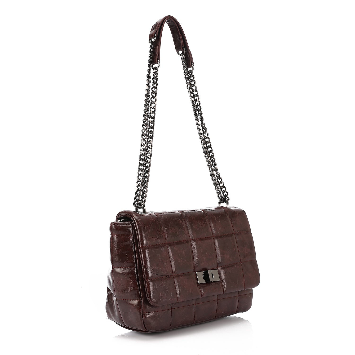 LID-DVTV-005 Leather Metal Shoulder Bag