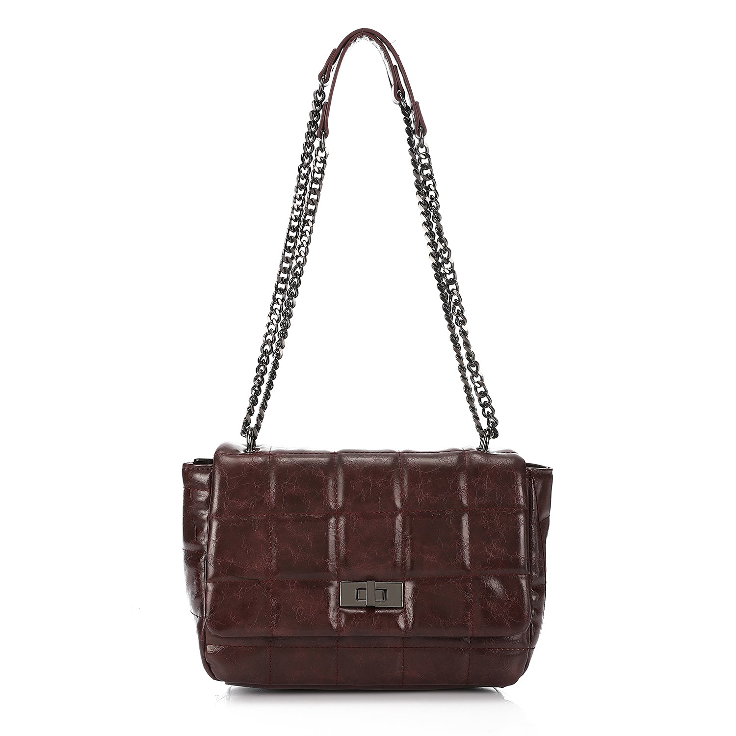 LID-DVTV-005 Leather Metal Shoulder Bag