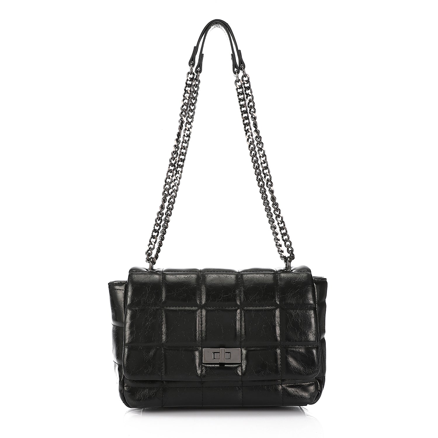 LID-DVTV-005 Leather Metal Shoulder Bag