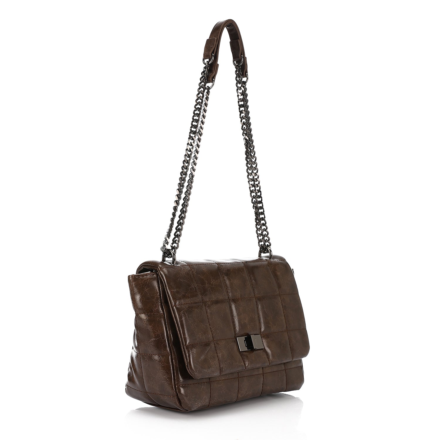LID-DVTV-005 Leather Metal Shoulder Bag