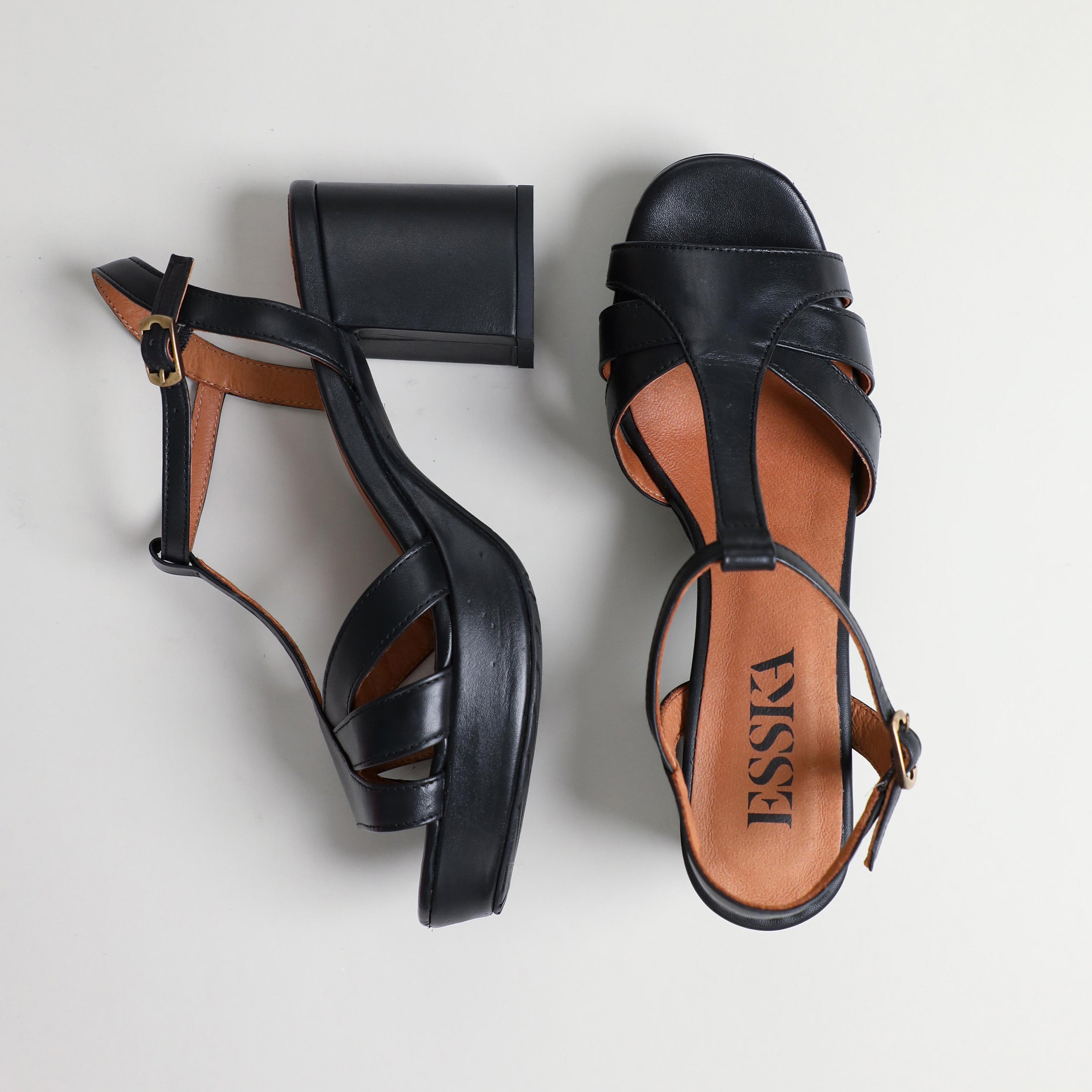 Charlie WIDE Black Leather