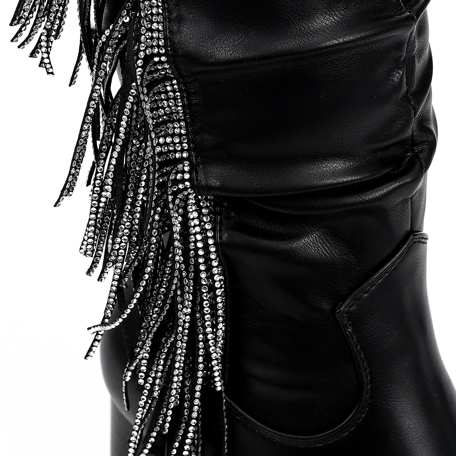 SUN-DVTF-007 Side Fringes Zipper high boot