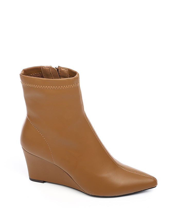 SUN-DVTH-018 Wedge Leather Ankle Boot