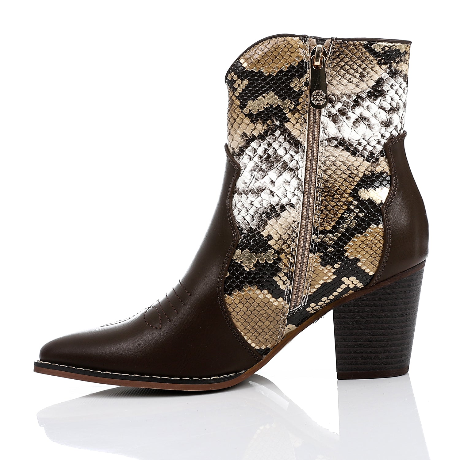 SUN-DVTF-005 Toecap Reptile Ankle Boot