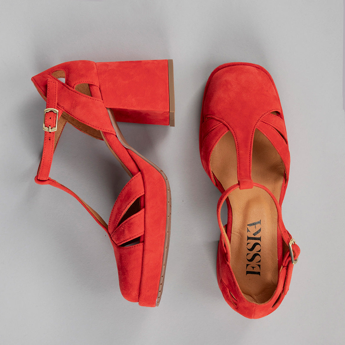 Chaza WIDE Red Suede