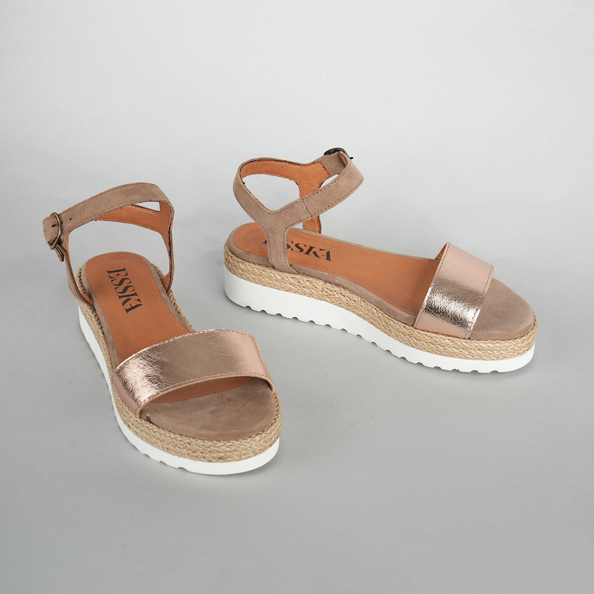 Uma Taupe Metallic & Suede