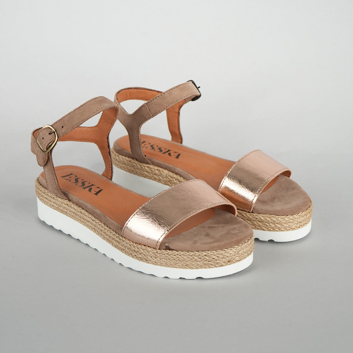 Uma Taupe Metallic & Suede